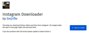 Instagram Downloader Firefox Addon